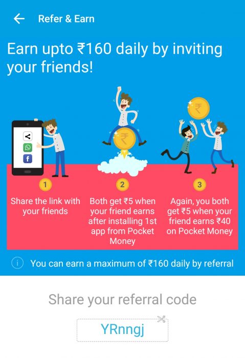 Pocket Money App Refer and Earn