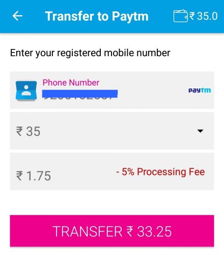 Pocket Money App PayTM Withdrawal