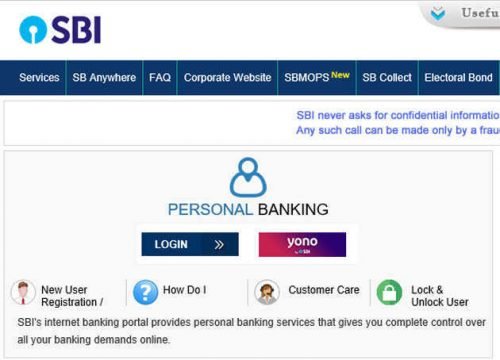 SBI NetBanking Portal