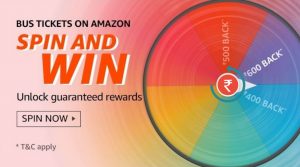 Amazon Bus Tickets Spin and Win Quiz