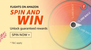 Amazon Flights Spin and Win Quiz