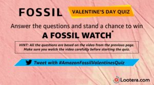 Amazon Fossil Valentine's Day Quiz Answers