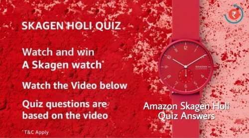 Amazon Skagen Holi Quiz Answers