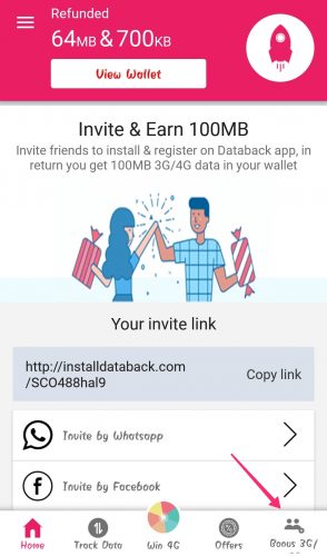DataBack App Refer and Earn