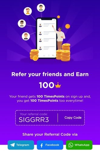 Times Points Refer and Earn