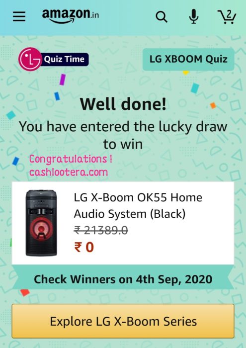 Amazon LG XBoom Quiz Answers