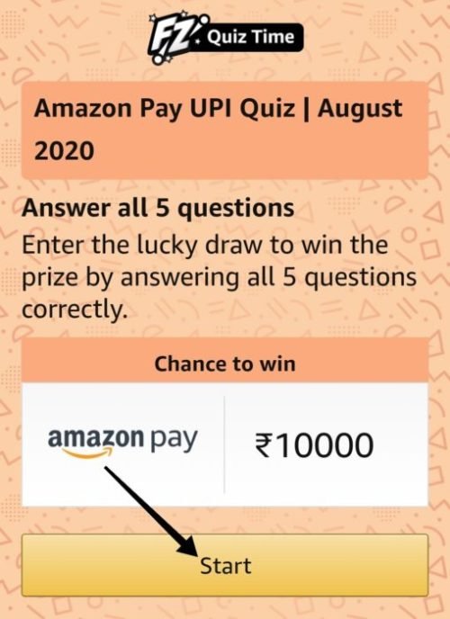 Amazon Pay UPI Quiz Answers