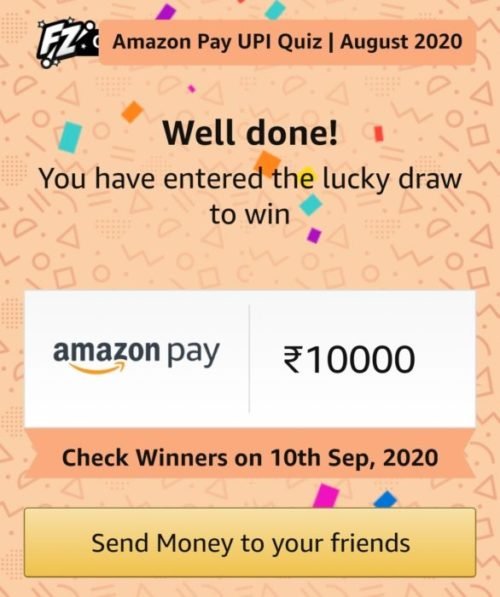 Amazon Pay UPI Quiz Answers