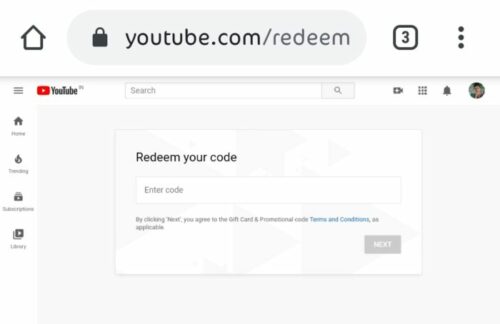 YouTube Premium Redeem Google Play