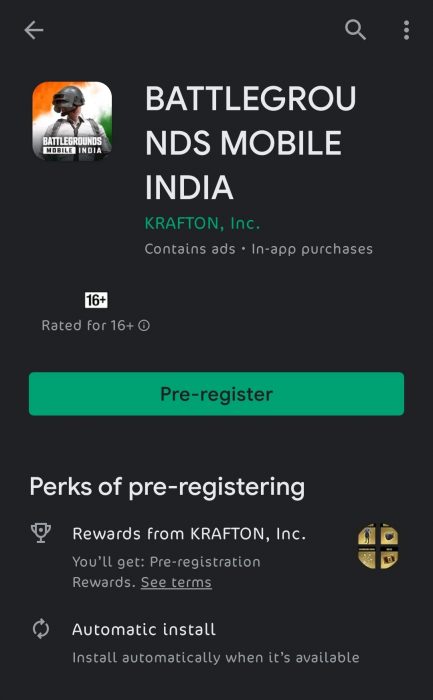 Battlegrounds Mobile India Pre-Registration Link