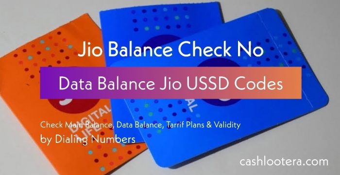 Jio Balance Check