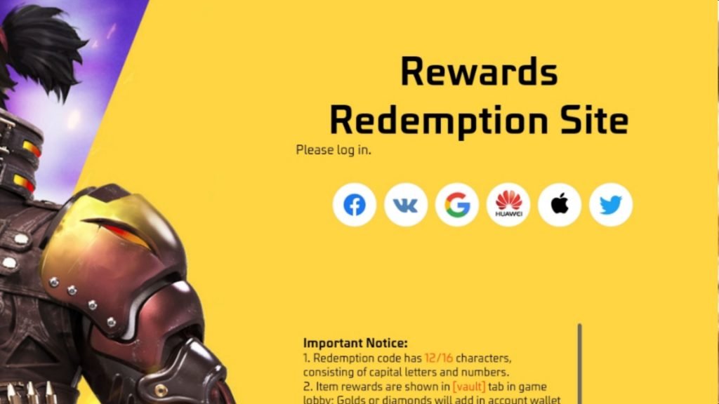 Free Fire Max redeem Site