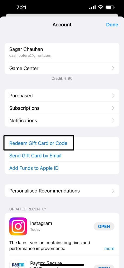 Apple Gift Card Redeem Code