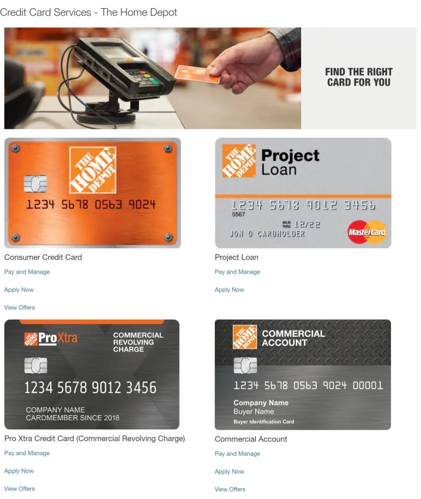 Home Depot Credit Card Payment