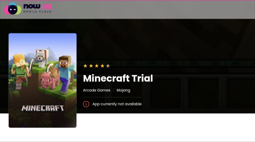 Now.gg Minecraft Trial