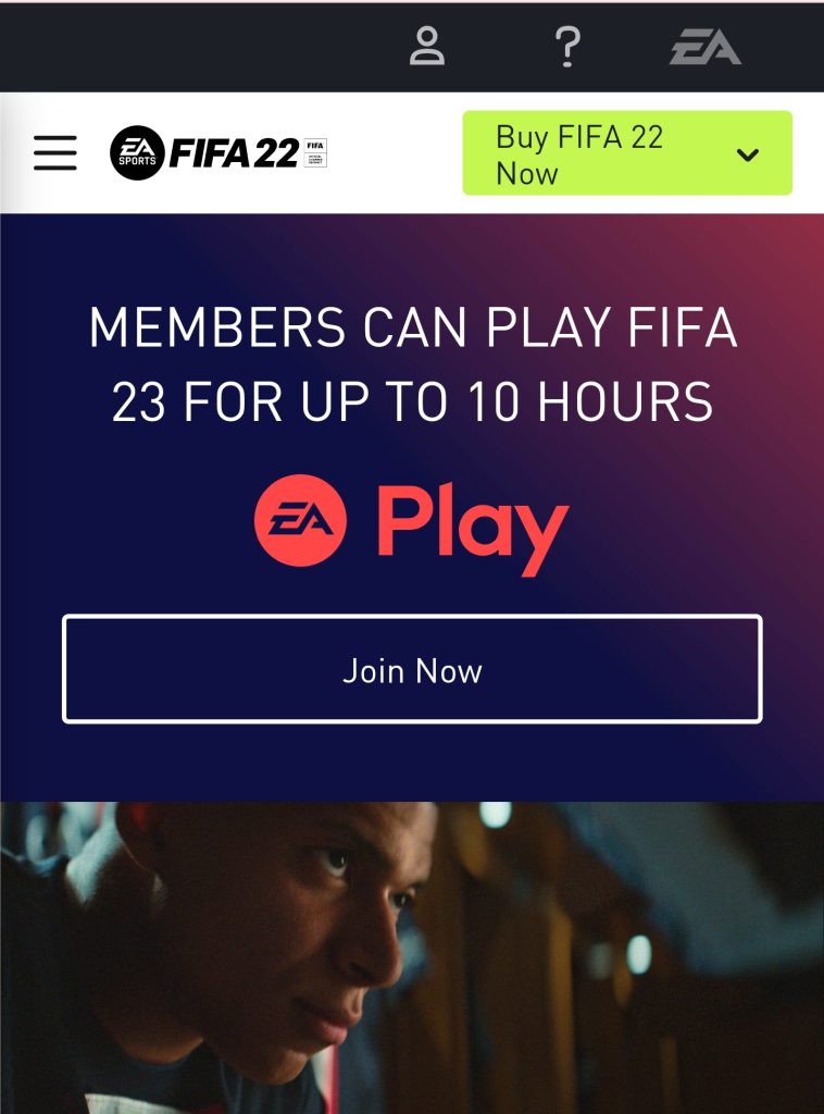 FIFA 22 Web App Login