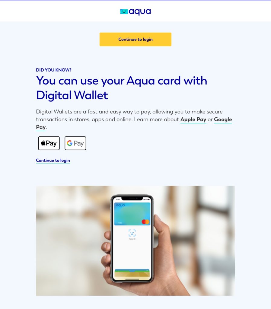 Aqua Credit Card Login