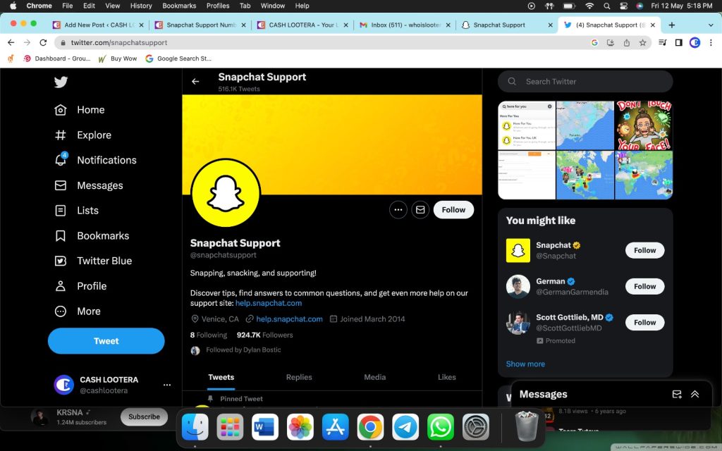 Snapchat Support Twitter