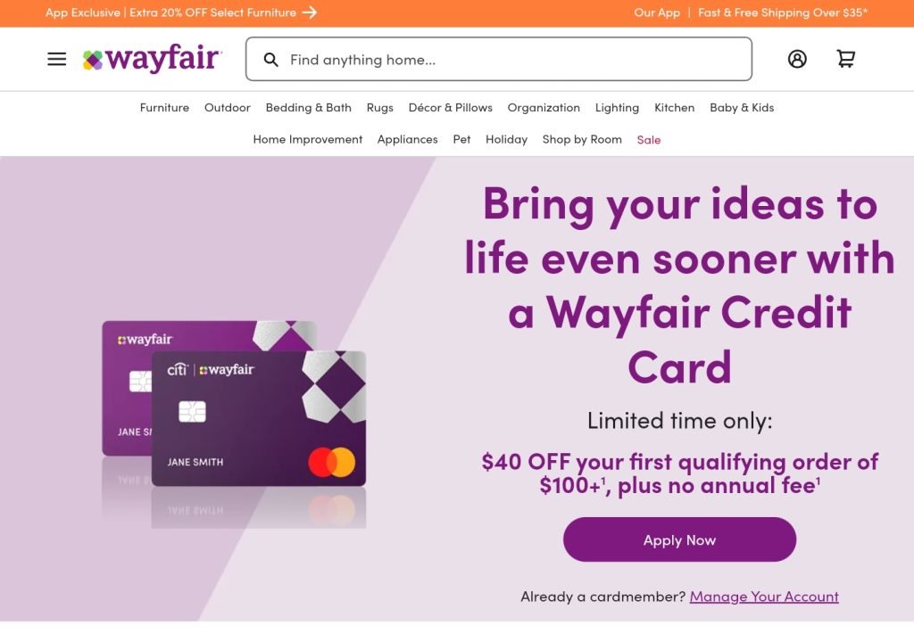 Wayfair Credit Card Login