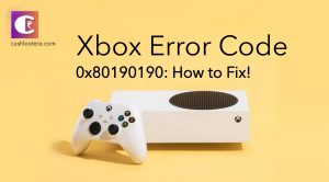 Xbox Error Code 0x80190190